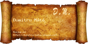 Dumitru Máté névjegykártya